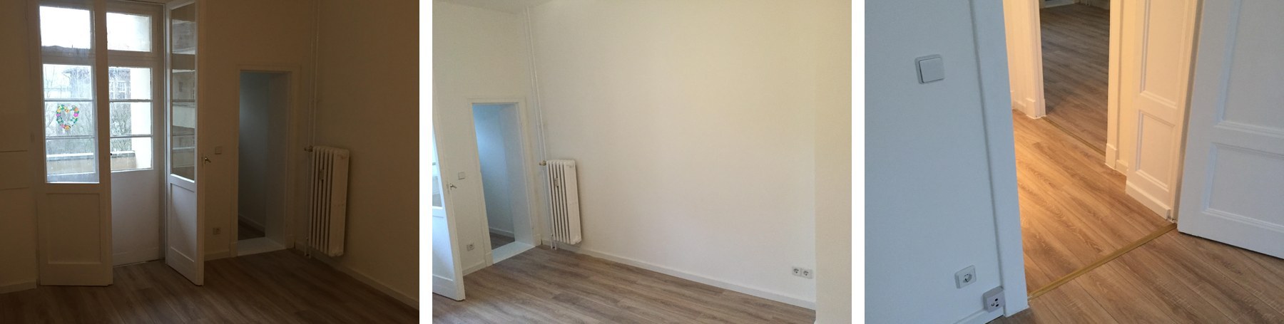 Documentary source photographs of the second room in vacant condition.